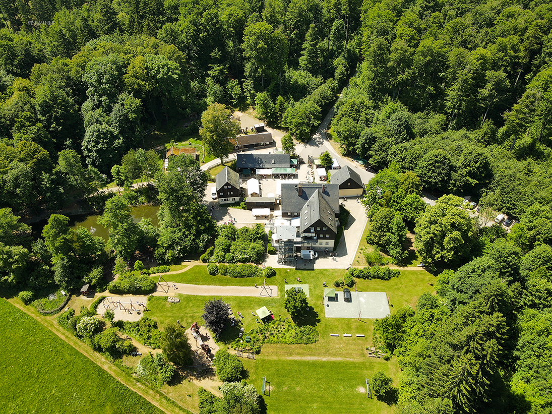 Luftbild des Waldschulheim-Geländes